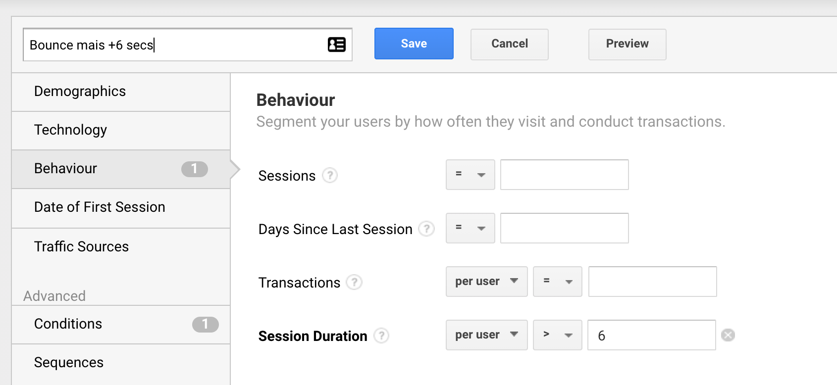 taux de rebond Google Analytics