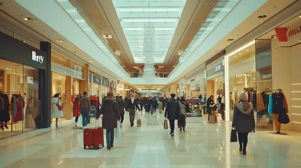 Photo de membres de la génération Y qui font leur shopping dans un centre commercial