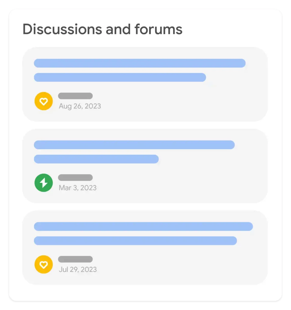 screenshot données structurées forum de discussion