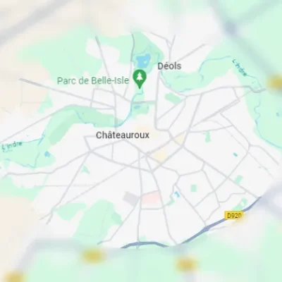 Aperçu Google Maps de la ville de Châteauroux, agence SEO